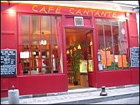 Photo restaurant paris Caf� Cantante Bastille - La devanture annonce une couleur de f�te.