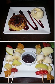 Photo restaurant paris La Baraque - Brochette de fruits et Pain perdu caram�lis�