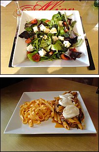Photo restaurant paris Alice Pizza - Salade et plat de pâtes