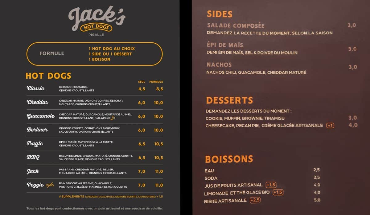 Restaurant Amricain  Paris Jack's Hot Dogs | Prix doux !